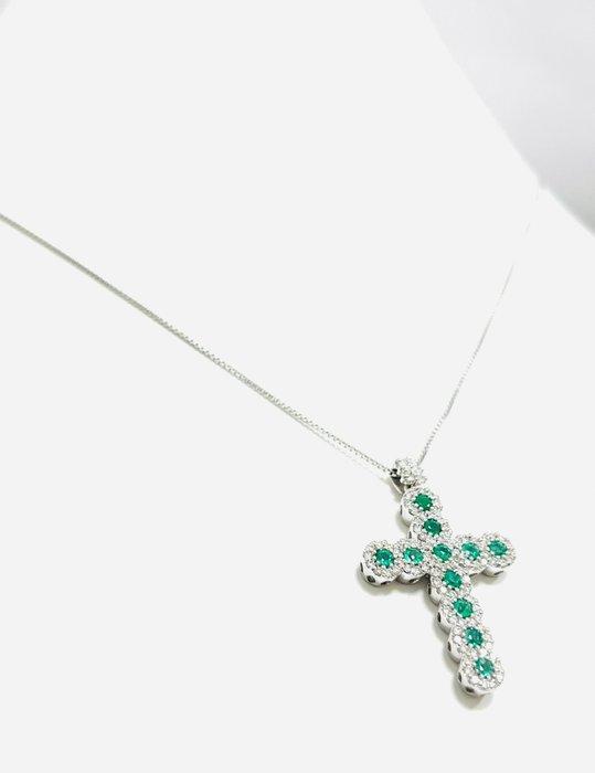 Ketting met hanger - 18 karaat Witgoud - 1.95ct. tw. Diamant, Sieraden, Tassen en Uiterlijk, Antieke sieraden