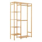 [en.casa] Bamboe kledingrek Eurajoki met planken 90x30x145 c, Verzenden, Nieuw