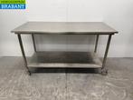 RVS Verrijdbare Werktafel met onderschap 180 x 80 x 100,5 cm, Ophalen of Verzenden, Gebruikt