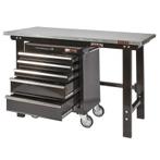 Werkbank zwart 150 cm met zinken werkblad en, Doe-het-zelf en Verbouw, Werkbanken, Ophalen of Verzenden, Nieuw