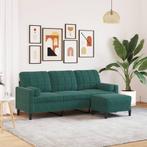vidaXL Driezitsbank met voetenbank 180 cm fluweel, Verzenden, Nieuw, Driepersoons, Stof