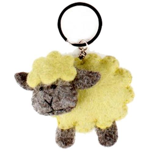 Vilten Sleutelhanger Geel Wollig Schaapje - 10cm NIEUW, Verzamelen, Sleutelhangers, Nieuw, Ophalen of Verzenden
