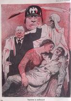 Het fascisme van Mussolini op spotprent (lijst optie), Verzenden