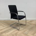 vergaderstoel / stapelstoel, zwart - chroom, Huis en Inrichting, Stoelen, Ophalen of Verzenden, Gebruikt, Metaal, Eén