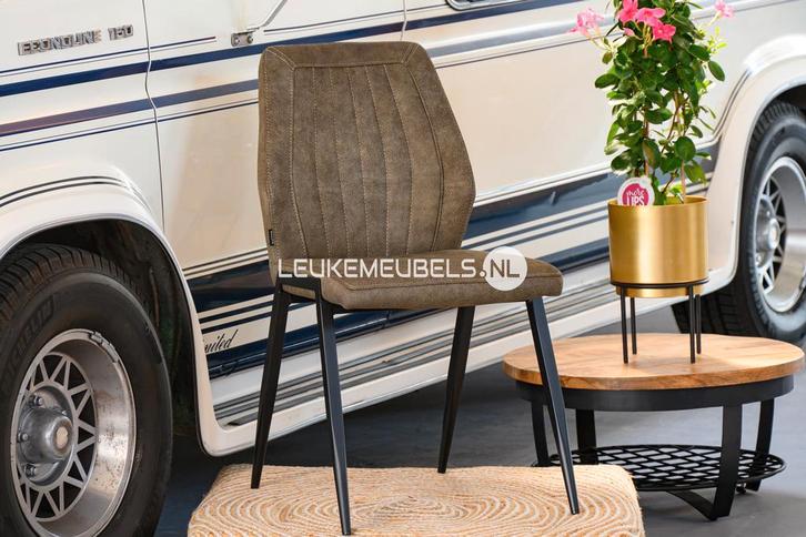 Eetkamerstoel Pickup, 3 kleuren Microstof., Huis en Inrichting, Stoelen, Vijf, Zes of meer stoelen, Overige kleuren, Nieuw, Metaal
