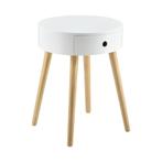 Nachtkastje bijzettafel Zanzibar 50x38x38 cm met 1 lade wit, Huis en Inrichting, Tafels | Bijzettafels, Verzenden, Nieuw