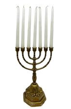 Menora Menora - joodse kandelaar - Messing - 7 armige menora, Antiek en Kunst