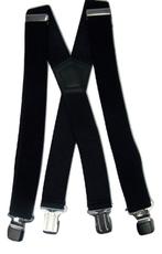Zwarte Heavy Duty Bretels met 4 extra sterke stalen clips, Kleding | Heren, Verzenden, Nieuw