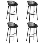 vidaXL Barstoelen 4 st zwart, Verzenden, Nieuw