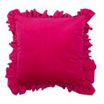 kussen fluweel rouche fuchsia 45x45cm, Verzenden, Nieuw