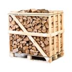 Halve pallet ovengedroogd gekloofd eiken haardhout 25cm, Tuin en Terras, Minder dan 3 m³, Ophalen of Verzenden, Blokken
