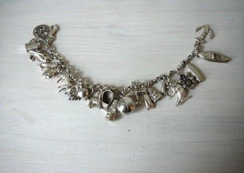 Zonder Minimumprijs - Bedelarmband Zilver - 21 cm, Sieraden, Tassen en Uiterlijk, Antieke sieraden