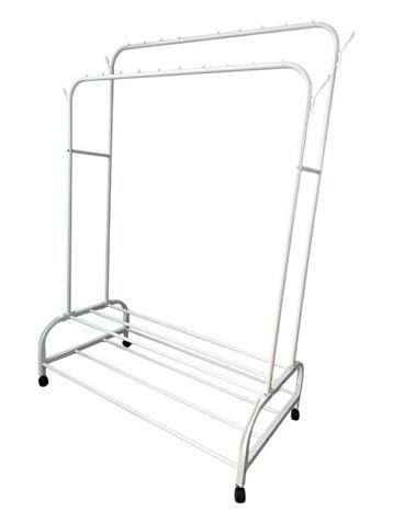 Kledingrek met wieltjes | Metaal | 110x55x165cm | Wit beschikbaar voor biedingen