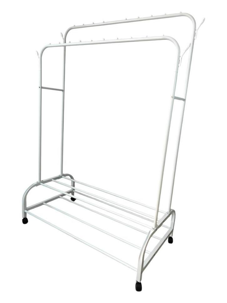 Kledingrek met wieltjes | Metaal | 110x55x165cm | Wit, Kleding | Dames, Kledingrekken, Met wielen, Nieuw, Verzenden