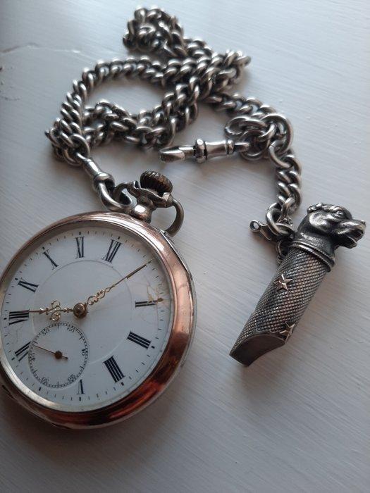 POcket watch with chain and flut - 1900-1949, Sieraden, Tassen en Uiterlijk, Horloges | Heren