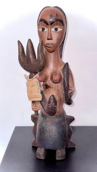 sculptuur, Sirène - 42 cm - Hout, Antiek en Kunst, Curiosa en Brocante