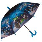 Paraplu Kind - Race Motoren - Blauw - Fluitje - 80cm NIEUW, Ophalen of Verzenden, Nieuw