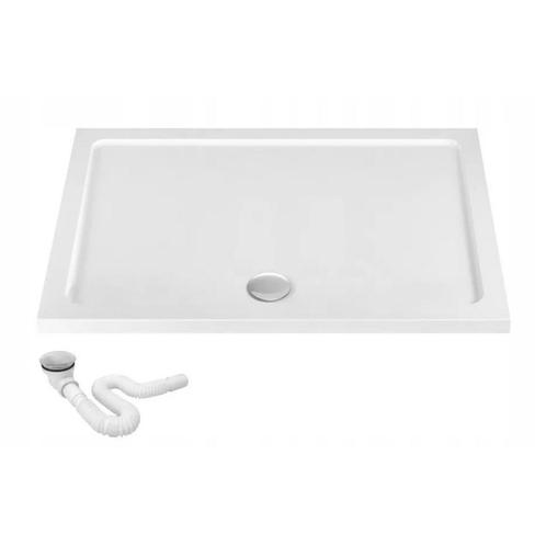 REA Rechthoekige douchebak - glans wit - acryl - 80x100x6..., Doe-het-zelf en Verbouw, Sanitair, Nieuw, Ophalen of Verzenden