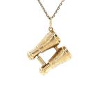 Gouden hanger verrekijker 14 karaat, Verzenden, Zo goed als nieuw, Goud, Goud