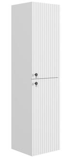 Badkamerkast Saros 35 x 32  x 140 cm - Hoogglans Wit, Huis en Inrichting, Verzenden, Nieuw, (Half)hoge kast
