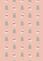 Inpakpapier Toonbankrol Kerst Lama Roze - Breedte 70 cm -, Nieuw, Overige typen, Ophalen of Verzenden