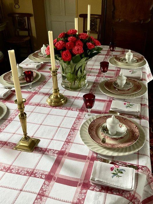 Een vroeg XXe eeuws, laat Napoleon III, damast tafellinnen, Antiek en Kunst, Antiek | Kleden en Textiel