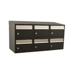 Brievenbusunit Brickset wand 3-breed 2-hoog met dak - zwart, Tuin en Terras, Brievenbussen, Verzenden, Nieuw