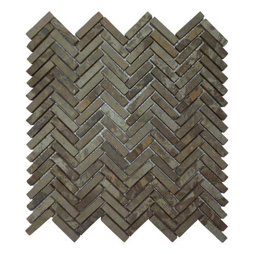 Mozaiek Parquet 1x4.8 30x30 cm Marmer Moccacino Visgraat, Doe-het-zelf en Verbouw, Tegels, Overige typen, Nieuw, Overige materialen