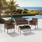 Wicker tuinset Palese voor 4 personen - natuur, Tuin en Terras, Tuinsets en Loungesets, Verzenden, Nieuw