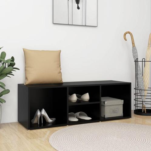 vidaXL Schoenenopbergbank 105x35x35 cm bewerkt hout zwart, Huis en Inrichting, Kasten | Schoenenrekken, Nieuw, Verzenden