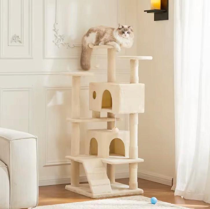 Hoge Multi-Level Krabpaal Toren – Compact, Stabiel, Nieuw, Dieren en Toebehoren, Krabmeubelen, Krabpaal, Nieuw, Verzenden
