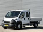 Peugeot Boxer Open laadbak 2.2 165PK L4 DC Dubbele cabine, Auto's, Stof, Gebruikt, Euro 6, Wit