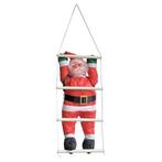 Klimmende Kerstman 90 cm op ladder 130x30 cm, Diversen, Kerst, Verzenden, Nieuw