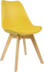2x eetkamerstoel / kuipstoel - geel - kunststof met hout -, Huis en Inrichting, Stoelen, Verzenden, Nieuw