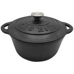 Kinghoff KH-1476 gietijzeren braadpan/kookpan Ø24cm 4L zwart, Huis en Inrichting, Ophalen of Verzenden, Nieuw