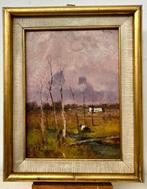 Lorenzo Gignous (1862-1958) - Paesaggio con figura, Antiek en Kunst