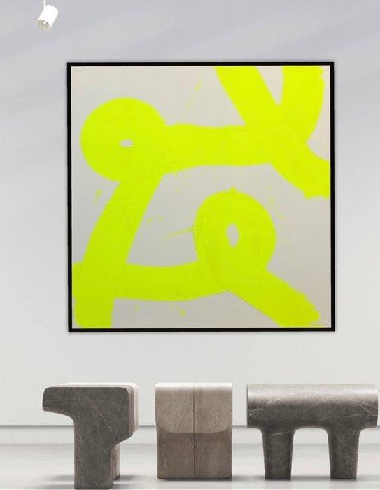 Stefanie Raus - Neongelb 1004 XXL, Antiek en Kunst, Kunst | Schilderijen | Modern
