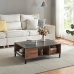 [en.casa] Salontafel Leppävirta 90x60x33cm houtkleurig en an, Huis en Inrichting, Tafels | Salontafels, Verzenden, Nieuw