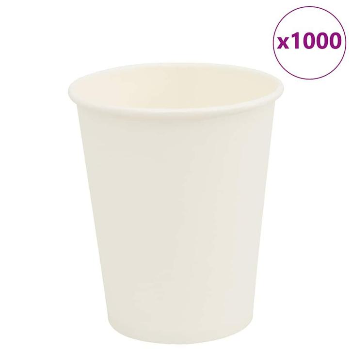 vidaXL Papieren koffiekopjes 1000 st 8oz 200 ml wit, Huis en Inrichting, Keuken | Servies, Nieuw, Verzenden