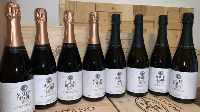 Scacciadiavoli: 4x Metodo Classico Brut, 4x Rosé - Umbrië -, Verzamelen, Wijnen