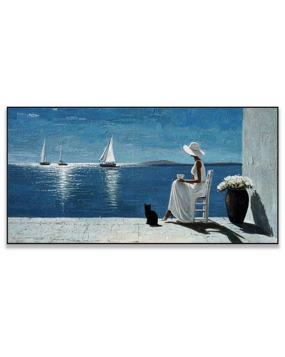 Pippo - Silent sails on a blue veil, Antiek en Kunst, Kunst | Schilderijen | Modern