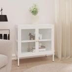 vidaXL Dressoir 70x35x70 cm staal en glas wit, Huis en Inrichting, Kasten | Dressoirs, Verzenden, Nieuw, 50 tot 100 cm, Metaal