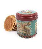 Blik met 8 stroopwafels Amsterdam huisjes fiets vintage, Ophalen of Verzenden, Nieuw