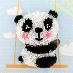 Knutselset - String-Art Panda - Zwart/Wit - Hobby DIY Kind 3, Ophalen of Verzenden, Nieuw