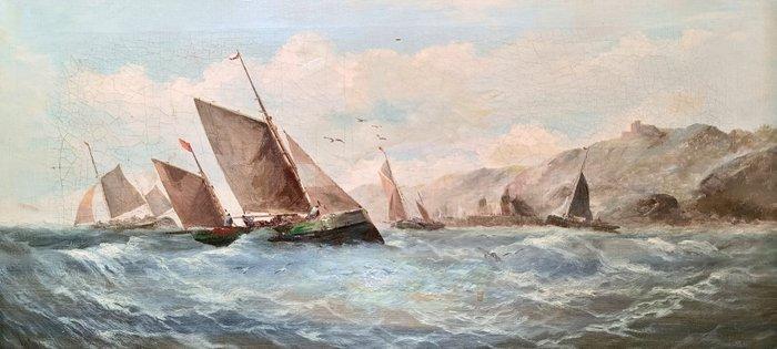George Knight (1851-1922) - La regata velica - No Reserve, Antiek en Kunst, Kunst | Schilderijen | Klassiek