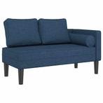 Loungestoel stof blauw | Massief hout | Laatste Stuk!, Minder dan 75 cm, Nieuw, Ophalen of Verzenden, 100 tot 125 cm