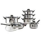 HI Kookset 12-delig RVS - Retourdeal - Vaatwasserbestendig!, Huis en Inrichting, Keuken | Potten en Pannen, Keramische plaat, Nieuw