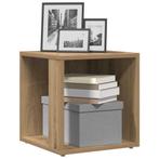 vidaXL Bijzettafel 33x33x34 cm bewerkt hout artisanaal, Verzenden, Nieuw