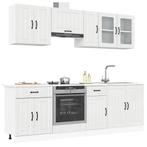 vidaXL 8-delige Keukenkastenset Lucca bewerkt hout glanzend, Huis en Inrichting, Keuken | Keukenelementen, Verzenden, Nieuw, Wit
