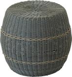 Poef Laos wicker groen ø46x40cm, Verzenden, Nieuw